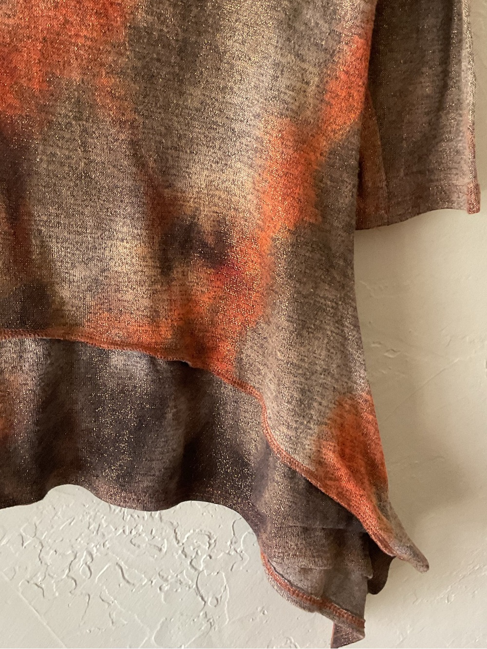 Coco Bianco Women's Rust and Brown Draped Tunic Sweater - Picture 3 of 8